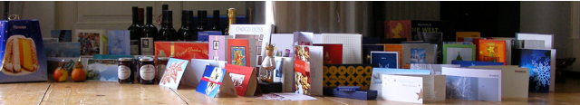 xmas cards and presents