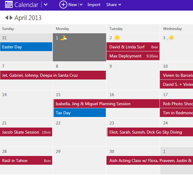 vowe dot net :: Outlook.com gets modern calendar experience