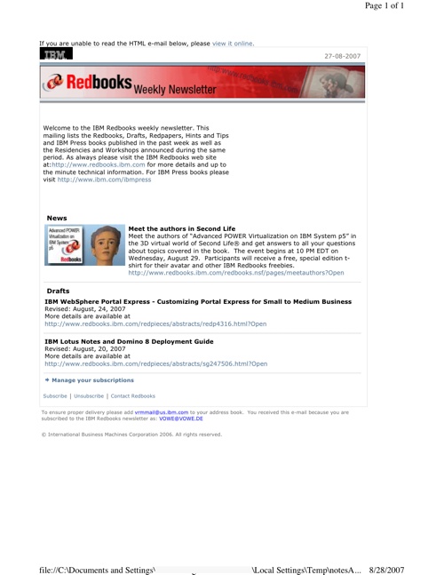 redbooks newsletter