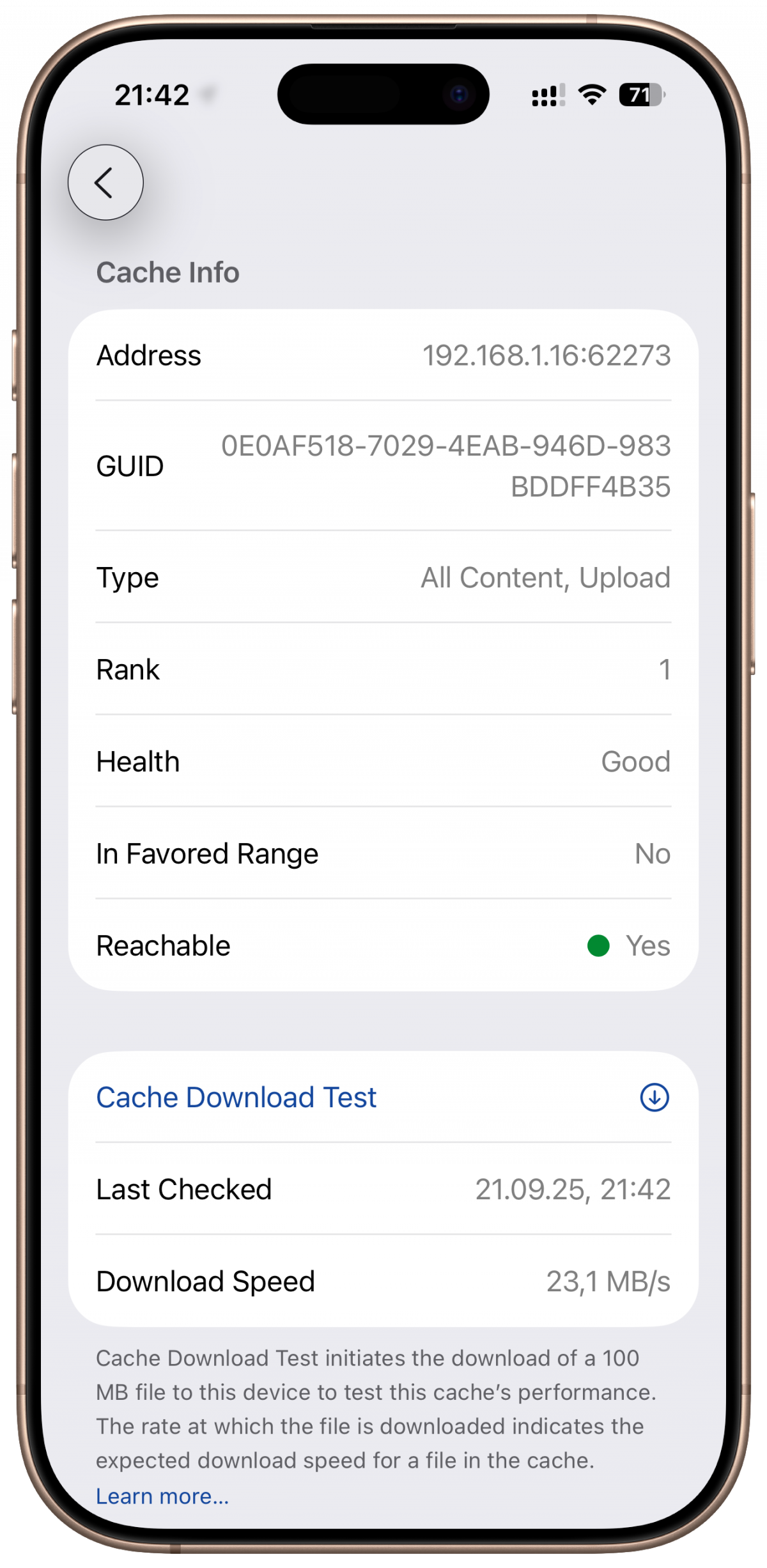 Content Cache Details zu Content Caching unter iOS 26 anzeigen – vowe dot net
